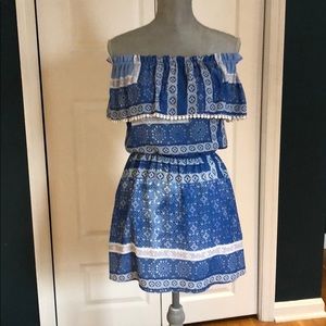 Aqua Off The Shoulder Dress